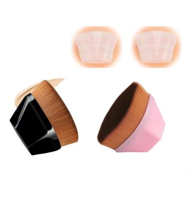 Makeup Brush 2PC Flawless Foundation Make-Up Brush Flat Top High-Density Makeup Brush Multi-Purpose Mixed Brush For Concealer Cream Face Cream Powder Etc