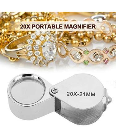 Portable Magnifying Glass - 20x/30x Jewelry Magnifier for Reading & Detailed Inspection | Foldable Pocket Size - Buy Online on GoSupps.com