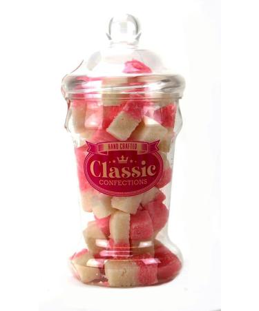 Bysel 800g Raspberry & Vanilla Flavoured Coconut Ice in a Victorian Style Jar