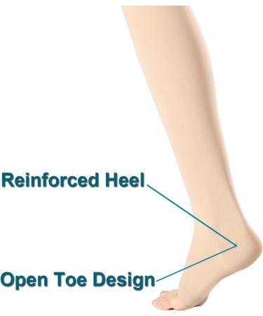 Open Toe Thigh High Medical Compression Stockings 20-30 mmHg for DVT Varicose Veins & Edema - Firm Support Hose for Women & Men - Buy Online on GoSupps.com