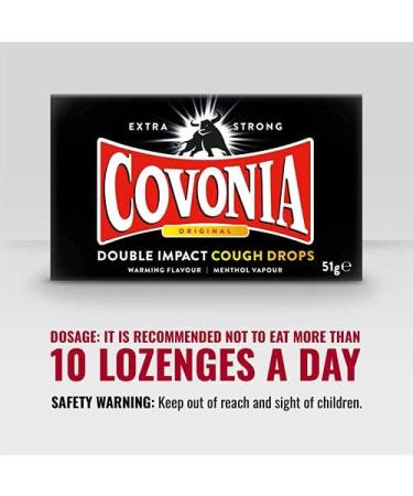 Covonia Double Impact Strong Original Cough Drops 51g - Buy Online on GoSupps.com