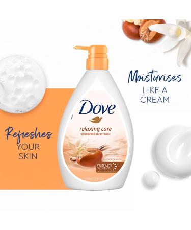 Do.ve Relaxing Shea Butter Body Wash with Vanilla - 1L Moisturizing Shower Gel Soothing & Gentle Cleanser for Smooth Skin - Naturally Derived Ingredients - Buy Online on GoSupps.com
