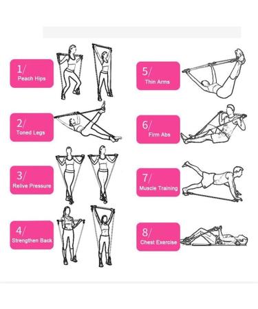 Exercise Resistance Band Yoga Pilates Bar Reformer Kit Pilates Stick Hip Fitness Back Stretcher Home Gym Workout Equipment der2 (D 1 Set) - Buy Online on GoSupps.com