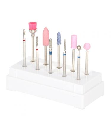 Manicure Drills Nail Drills Durable Beauty Salon Home Manicure Store Store (Set of 10 Pieces White)