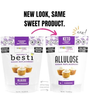 Wholesome Yum Besti Keto Powdered Allulose Sweetener - 16 oz - Non GMO Zero Carb Confectioner's Sugar Substitute - Buy Online on GoSupps.com