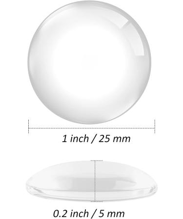 30PCS 1 Inch Clear Glass Cabochons for Crafts, Jewelry Making - Non-Calibrated Round Gems for Pendants, Rings, Necklaces - 25mm Dome Tile Clear Glass Pebbles - Buy Online on GoSupps.com