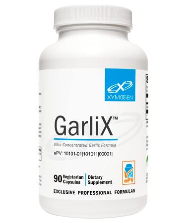 XYMOGEN GarliX - Ultra-Concentrated Garlic Supplement with Allicin + Alliin to Support Antioxidant Activity, Cardiovascular + Immune Health (90 Capsules)