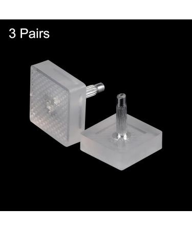 HARFINGTON 3 Pairs TPU Kitten Heel Tips - Transparent Replacement Caps for Women's High Heels - 3mm Pin 16mm Square Heel Repair - Buy Online on GoSupps.com