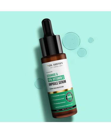 Ceramide & 10% Vitamin C Ampoule Serum. | Reduces Dullness & Dark Spots | Brightens & Repairs Skine. Barrier | For Beginners | 99% Pure Grade Vitamin C | All Skine. Types | 30 ml - Buy Online on GoSupps.com