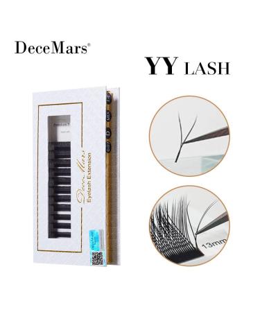 DeceMars YY Shape Black Brown Eyelashes Extensions C/D Curl | 8mm Black-D-0.07 - Buy Online on GoSupps.com