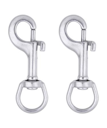 AOWISH 2-Pack 316 Stainless Steel Swivel Eye Bolt Snap Hook Marine Grade Single Ended Diving Clips for Flagpole/Pet Leash/Camera Strap/Keychains/Tarp Covers/Clothesline and More 3-1/2 inch, Silver