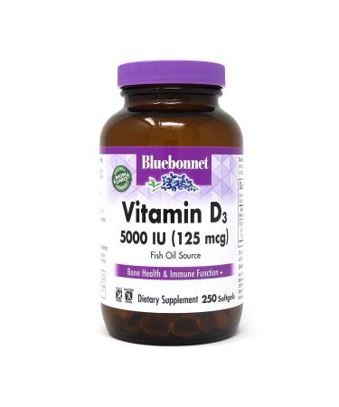 Bluebonnet Nutrition Vitamin D3 5000 IU 250 Softgels