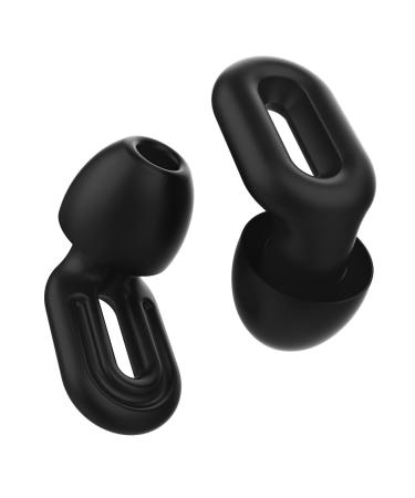 Focus Noise-reducing Ear Plugs for Sleep - Reusable Soft Silicone Earplugs for Hearing Protection Noise Sensitivity Deep Focus Blocking Out Snoring - 4 Sizes Ear Tips XS/S/M/L (Black) Black 1 Count (Pack of 1)