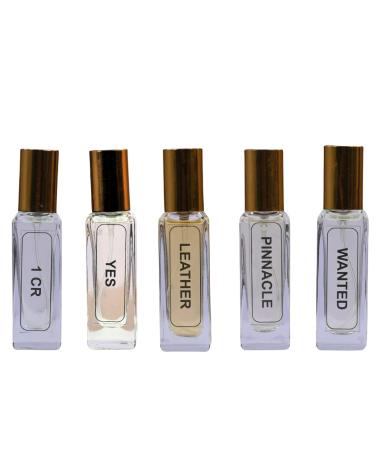1Cr Yes Leather Pinnacle Wanted| Luxury Eau De Perfume| 5x20ML Set (100ML)| 35% Concentration Oil Perfume| Luxury Perfume For Mens| 8HR Long Lasting| Best Perfume Set