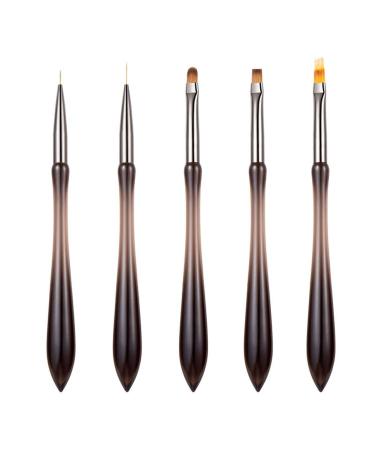 DFHBFG Acrylic Gourd Shape Brown Bar Nail Brush Nail Salon Light Therapy Pen Paint Pen Line Painting Pen As show Brown