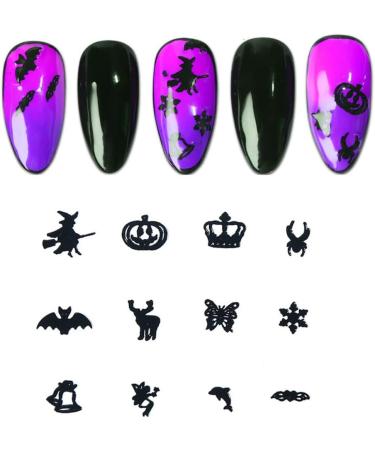 Nail Art Sequins Halloween Nail Glitter Decals Day of the Dead DIY Manicure Decor Black - Buy Online on GoSupps.com