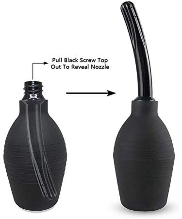 Anal Douche for Women and Men - 10 oz Enema Bulb Cleaner for Shower, Wash Flusher System (Black) - Buy Online on GoSupps.com