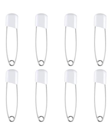 8 pcs Diaper Pins Nappy Pins Safety Lock Stainless Steel Plastic Head Safety Pins Baby Safety Pins 2.2 Inch Plastic Head Cloth Diaper Pins with Locking Closures Stainless Steel Nappy Pins