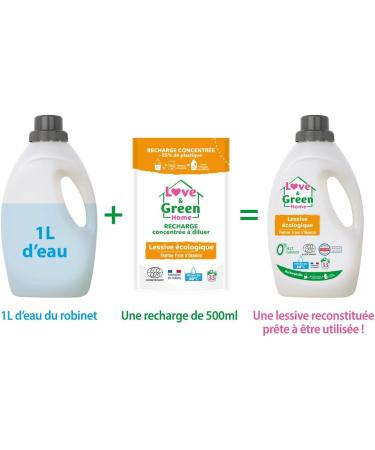Love & Green Home Ecological refillable laundry detergent Orange blossom scent. Dermatest 5 star certified and Eco-detergent by E - Buy Online on GoSupps.com