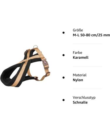 Premium Touring Harness Caramel - Adjustable 50-80 cm 25 mm | International Shipping Available - Buy Online on GoSupps.com