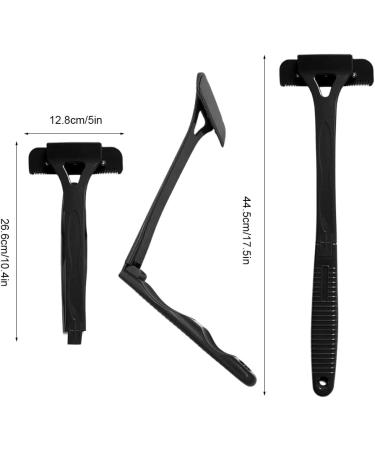 Zinueen Back Hair Remover - Foldable 45.5cm Razor Apparatus | Pain-Free DIY Shaving with 5 Double-Edged Refill Blades (Black) - Buy Online on GoSupps.com