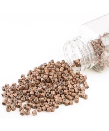 500pcs 4.5mm Light Brown Aluminum/Silicone Nano Rings for I Tip Hair Extensions - Buy Online on GoSupps.com