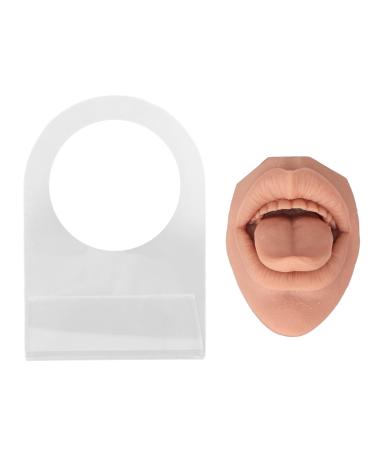 Soft Silicone Tongue & Mouth Model with Acrylic Stand - Perfect for Piercing Practice & Jewelry Display | Teaching Aids (Flesh Blonde - Buy Online on GoSupps.com