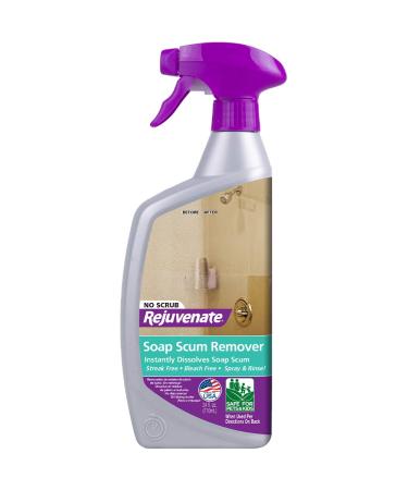 Rejuvenate Scrub Free Soap Scum Remover Shower Glass Door Cleaner Works on Ceramic Tile, Chrome, Plastic and More 24oz 24 Oz 1 Pack