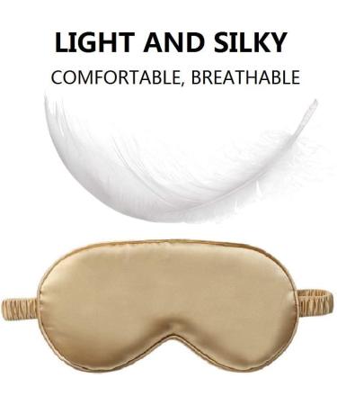 Lucky Whale Silk Satin Sleeping Eye Mask  Soft Sleep Eye Night Blindfold for Women and Men  Eyeshade Cover with Satin Hair Scrunchies and Ear Plugs  Wedding Bridesmaid Gift  Gold - Buy Online on GoSupps.com