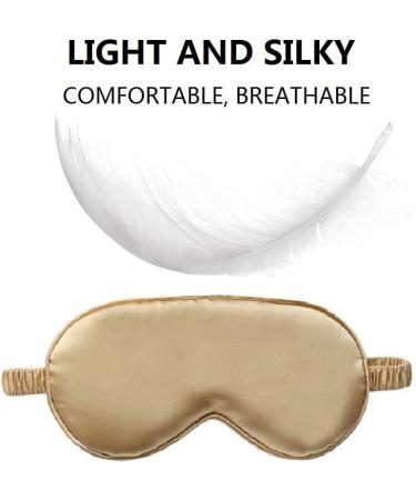 Premium Silk Satin Sleeping Eye Mask - Gold Night Blindfold for Men & Women | Soft Blackout Eyeshade for Travel & Wedding Bridesmaid Gift - Buy Online on GoSupps.com