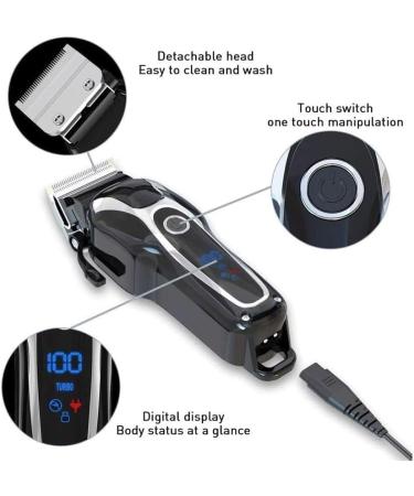 Buy Electric Clipper Man Trimmer - Wireless Titanium Alloy LED Display Rechargeable Haircut Kit - International Shipping Available - Buy Online on GoSupps.com
