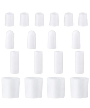 18 Pieces Gel Toe Protector 3 Different Size Gel Toe Sleeves for Cushion Corns  Blisters  Calluses  Toes and Fingers  Prevents Rubbing  Pressure (Small Size Gel Toe Tube  18 Pieces)