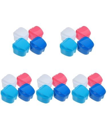 Lurrose accessories 20 pieces of prosthesis box with filter layer Travel accessories Accessory container prosthesis travel case Prosse case prosthesis tablet prosthesis case Practical prosthesis container Baby accessories