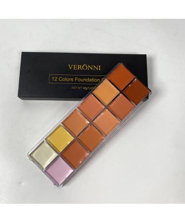 VERONNI 12 Color Cream Concealer Palette for Face Contouring and Full Coverage - Professional Makeup Essential - Buy Online on GoSupps.com