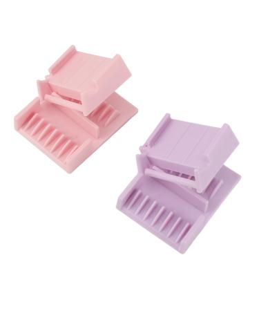 Professional Hair Clipper Guards 2pcd Guide Trimmer Head Professional Hair Cutter Guide Grooming Comb Kit Color Coded Clipper Combs for Beauty Salon Purple Pink