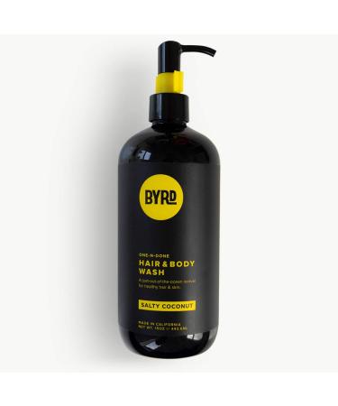 BYRD 3-in-1 Hair & Body Wash - Shampoo, Conditioner & Body Cleanser - Sea Kelp, Green Tea & Aloe Vera - Salty Coconut Scent | Sulfate-free, Paraben-free, Phthalate-free, Cruelty-free, Vegan - 16 Fl Oz