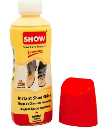 SHOW Instant Leather Shoe Shine Liquid - 75ml Bottle with Sponge for Colour Nourish and Condition - Leather Care Products - Buy Online on GoSupps.com