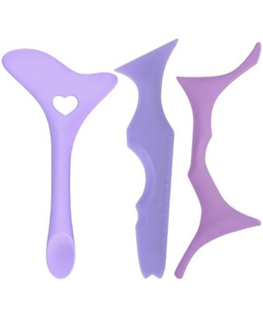 Eyeliner Stencils 3pcs/set Silicone Winged Eyeliner Tool Eyeliner Stencils Tips Eye Make-up Tool for Eyeliner Eyelash Eyebrow Face Purple