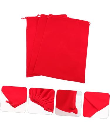 WOONEKY 3pcs Hair Dryer Storage Bag Travel Makeup Bag Organizer Blow Dryer for Curly Hair Red Flannel - Buy Online on GoSupps.com