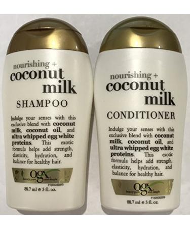 Ogx Nourishing Coconut Milk Shampoo & Conditioner Travel Size - 3 Oz. Each - Buy Online on GoSupps.com