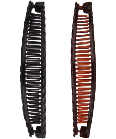 Lurrose 9 pcs Banana Clip Thick Hair Banana Ponytail Holder Clincher Comb for Women Headdress Hair Accessories (White Black Coffee) - Buy Online on GoSupps.com