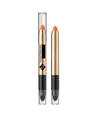Highlighter Eye Shadow Stick | Waterproof Long Lasting Eyeshadow Stick for Women Girls 2 in 1 - Eyeshadow Stick Gives You Up to 12 Hours of Smudge-Proof Eyeshadow Makeup Sugar Orange Aezon 02#sugar Tachibana