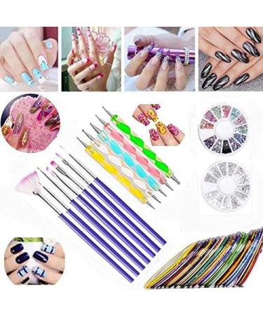RIYAN Nail Art Tools Crystal Beads Bead Picker Dotted Pen Professional Manicure Brush Polishing Painting Pencil Uv Gel Nails - Buy Online on GoSupps.com