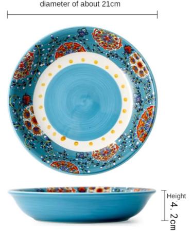 Ceramic Tableware Round Flower Bone Plate Bowl Tableware Household Kitchen Tableware Kitchenware Talla nica A - Buy Online on GoSupps.com