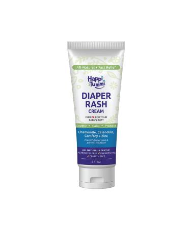 Natural Organic Diaper Rash Cream by Happi Tummi Soothing Calendula Chamomile Comfrey + Zinc and Lavender essential Oil to Soothe and Protect Sensitive Skin 2 Ounces