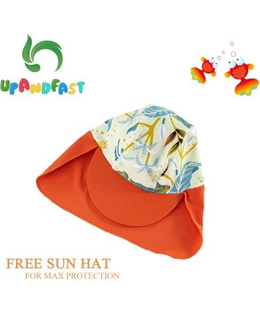 UPF 50+ Baby Boy Swimwear Set with Sun Hat | Infant/Toddler One Piece Zip Swimsuit | 18-24 Months | Sun Protection | Bird Design - Buy Online on GoSupps.com