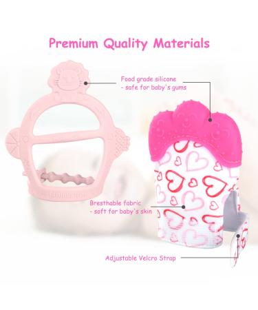 Vicloon Baby Bite Gloves & BPA-Free Bite Ring Toy | Soothes Gums for 0-6 Months | Soft Safe & Durable - Buy Online on GoSupps.com