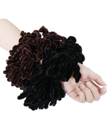 XISAOK Muslim Women Fluffy Velvet Hijab Scrunchie | Solid Color Plain Hair Ring Tie Bun Clip - Buy Online on GoSupps.com