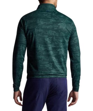 PETER MILLAR Men's Perth Fairway Print Performance Quarter Zip Golf Pullover - Balsam L | Shop Now - Buy Online on GoSupps.com