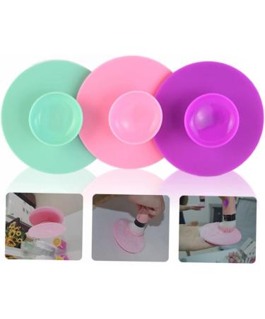 Angoily Brush Cleaning Tool Portable Washing Tool Scrubber Make up Kit Makeup Sponge Cleaners Makeup Cleaning Mat for Cleaning Accessories Round Detergent Sucker Cleaning Pad - Buy Online on GoSupps.com